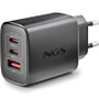 NGS Cargador de Pared GaN ERA 65W con 2 USB-C y 1 USB-A Negro
